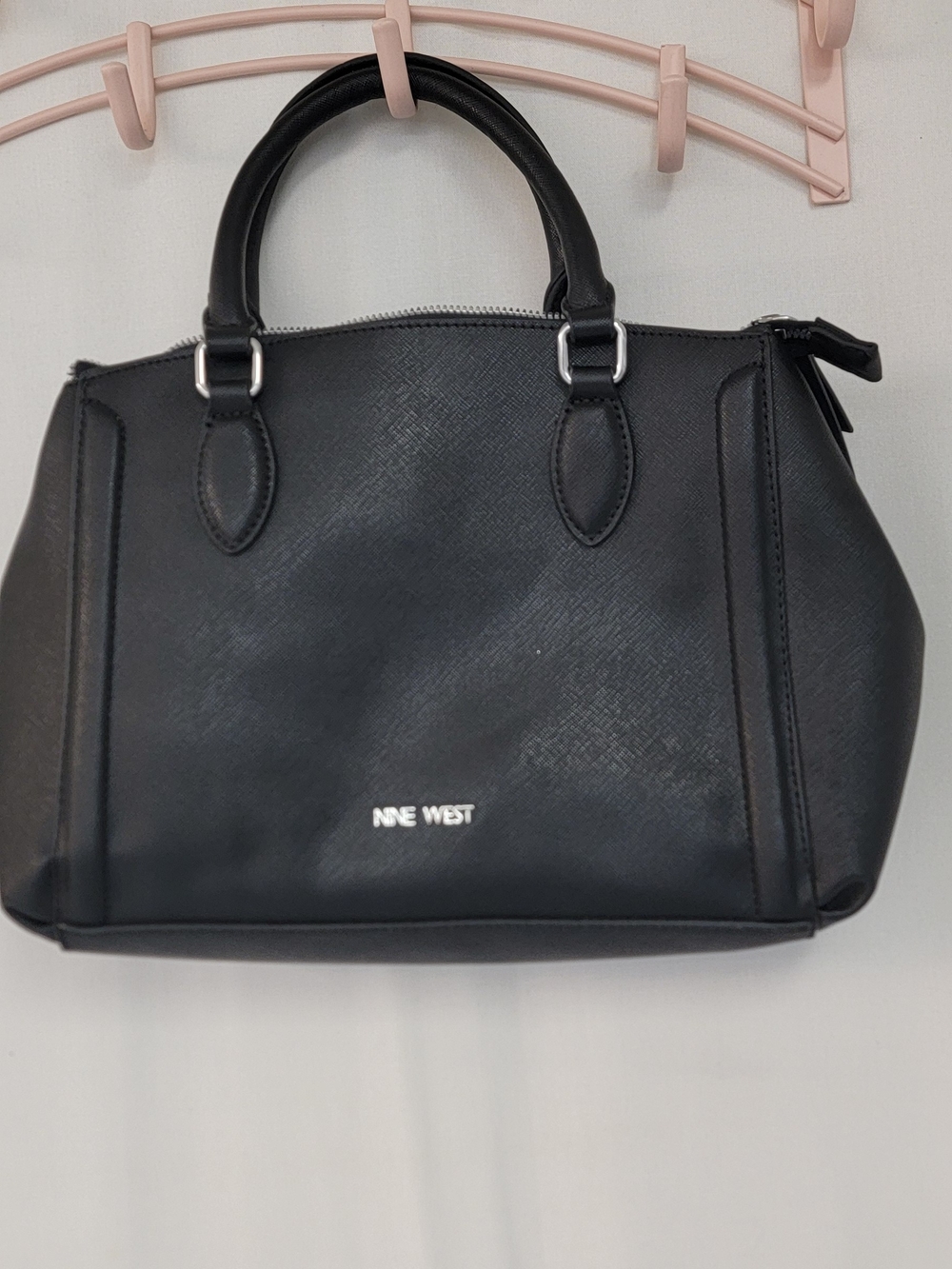 Nine West Black Saffiano Satchel Handbag